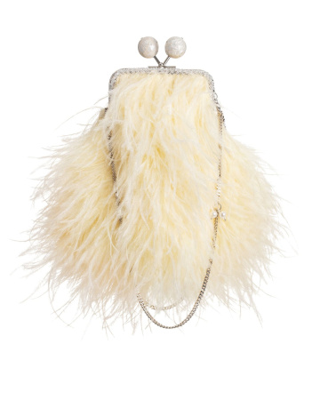 Перьевой клатч с цепочкой