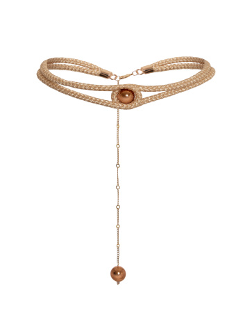 Пояс из витого шнура с бусиной