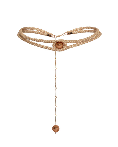 Пояс из витого шнура с бусиной