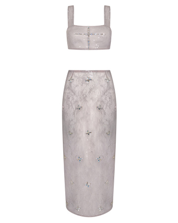 Полупрозрачный комплект юбка с топом