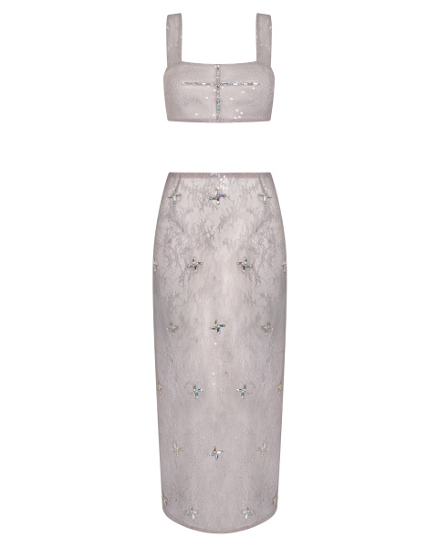 Полупрозрачный комплект юбка с топом