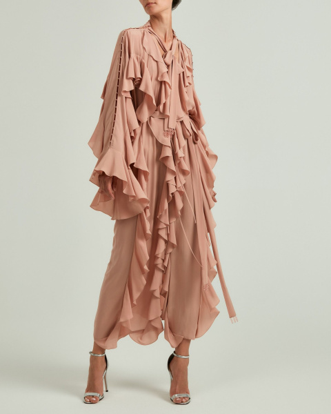 Накидка с поясом и воланами