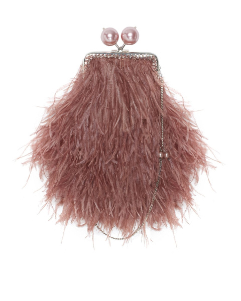 Перьевой клатч с цепочкой Перьевой клатч с цепочкой