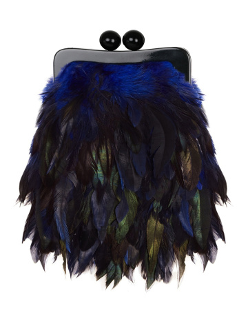 Перьевой клатч на пластике