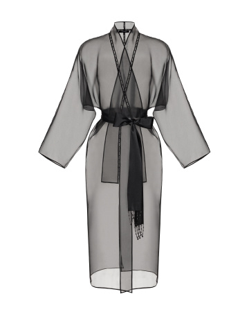 Расшитое кимоно из органзы с поясом