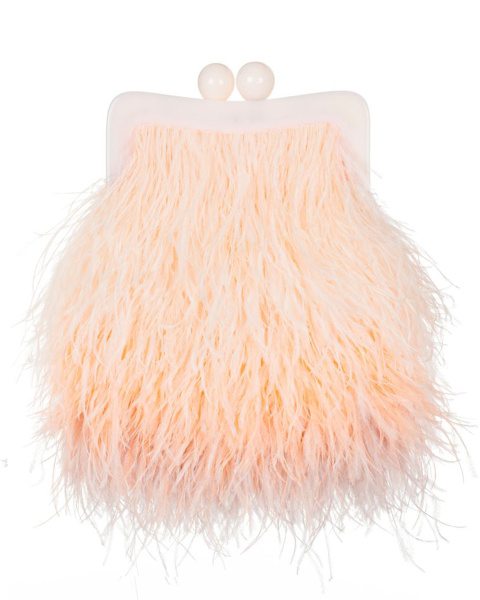 Перьевой клатч на пластике Перьевой клатч на пластике