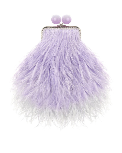 Перьевой клатч с цепочкой