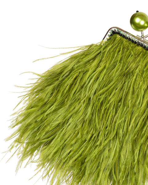 Перьевой клатч с цепочкой