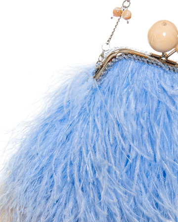 Перьевой клатч с цепочкой