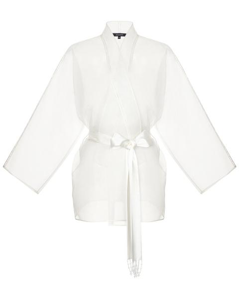 Расшитое кимоно из органзы с поясом
