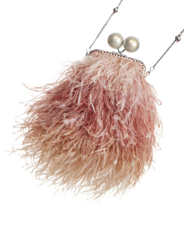 Перьевой клатч с цепочкой