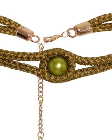 Пояс из витого шнура с бусиной