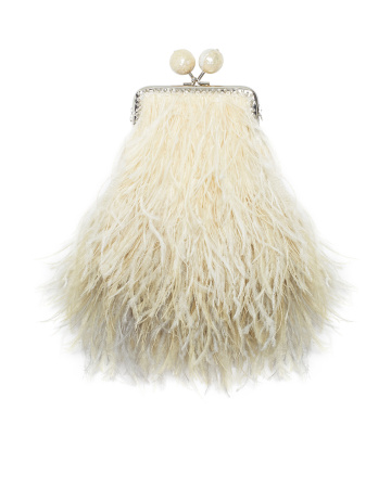 Перьевой клатч с цепочкой