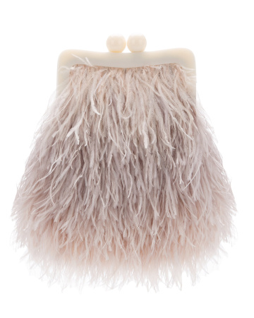 Перьевой клатч на пластике