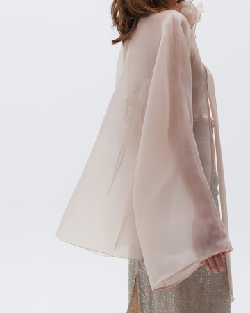 Свободная блуза-кимоно с лентами
