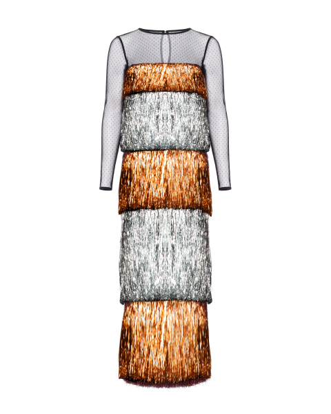 Платье-мишура макси