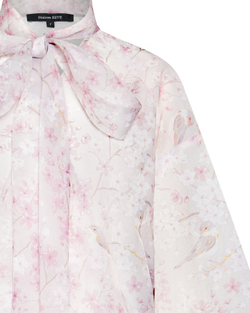 Свободная блуза-кимоно с лентами